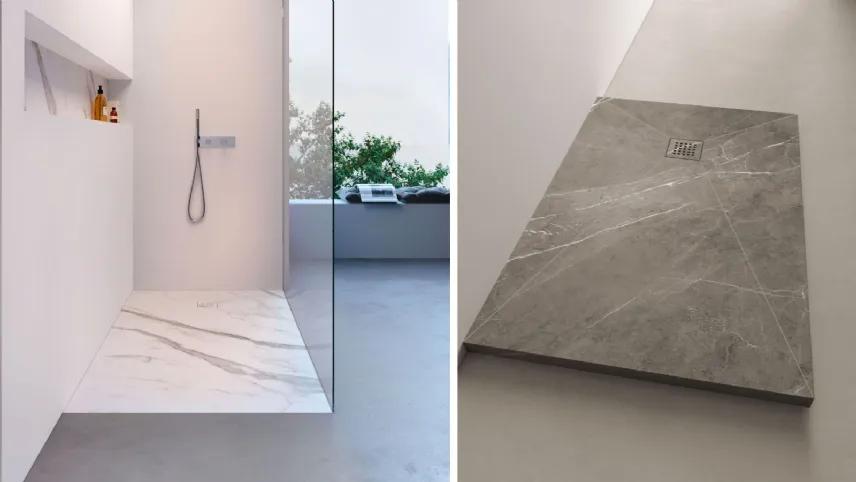 Blade, piatto doccia in Gres Laminam di Disenia