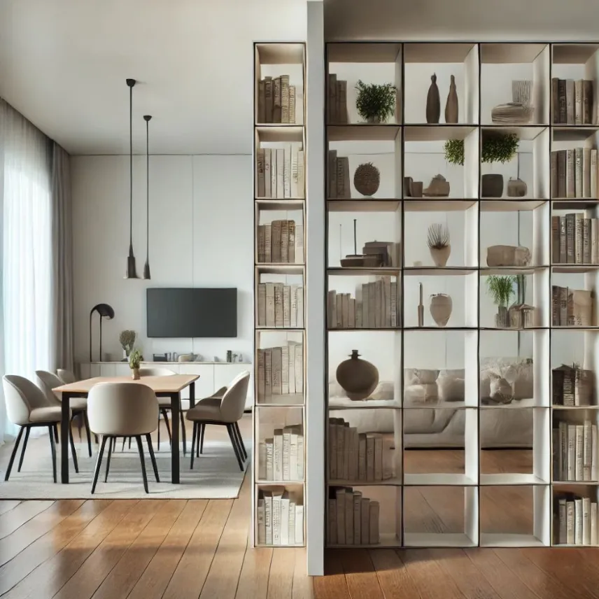 Libreria bifacciale per dividere gli ambienti