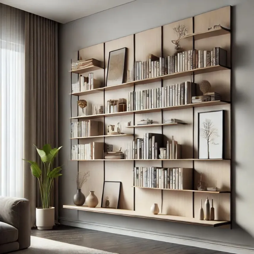 Libreria sospesa con boiserie