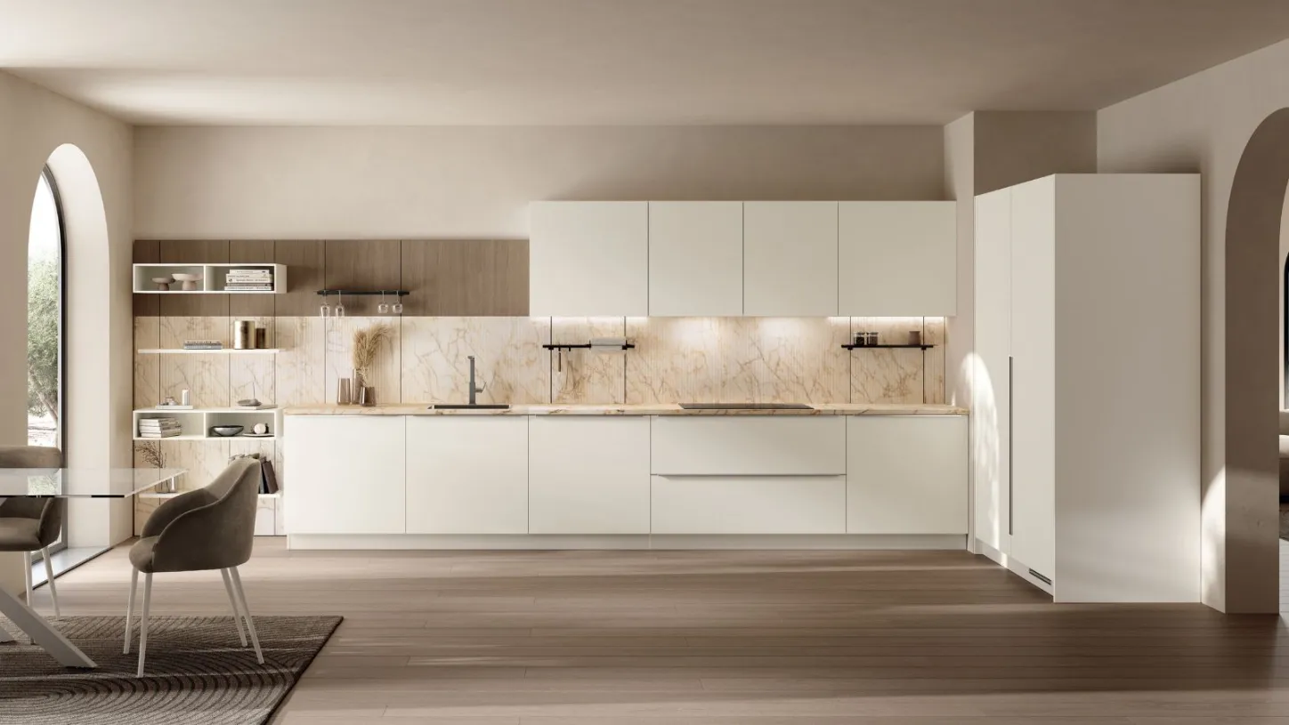 Scavolini - Cucina Moda con ante in PET Bianco Talco