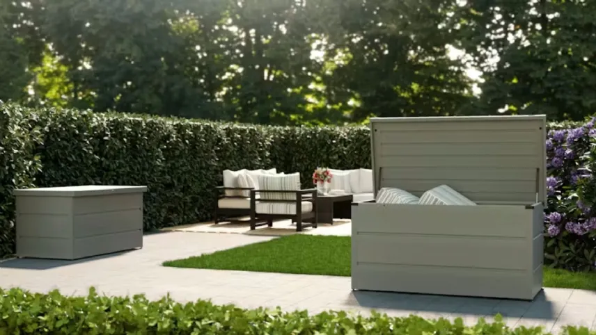 Hörmann - Baule da giardino Juno in lamiera d'acciaio zincata