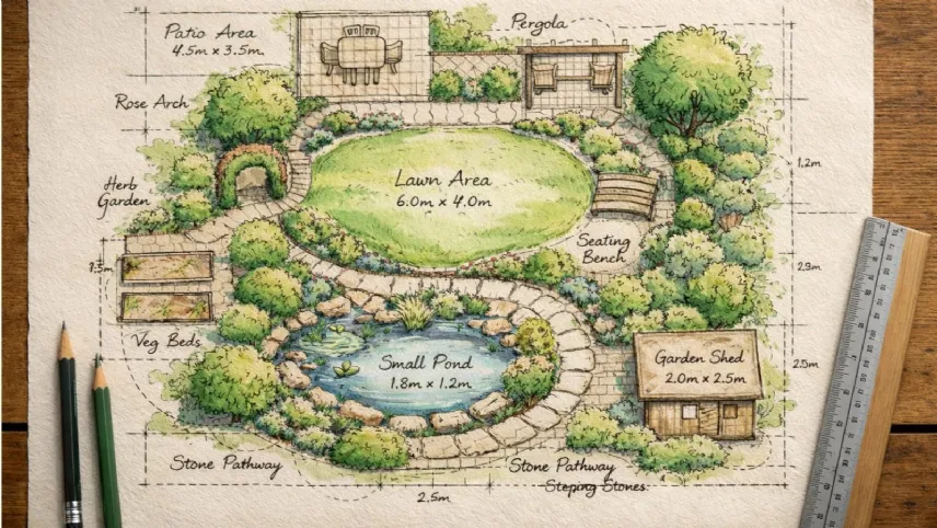 Progetto giardino su carta