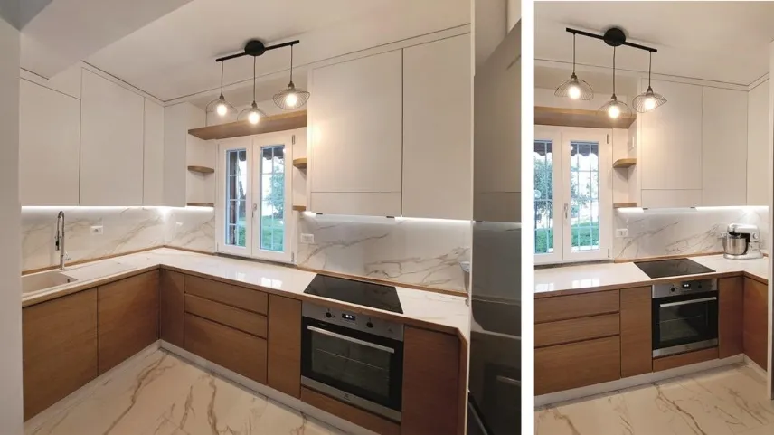 Una cucina su misura realizzata da Falegnamerie Design