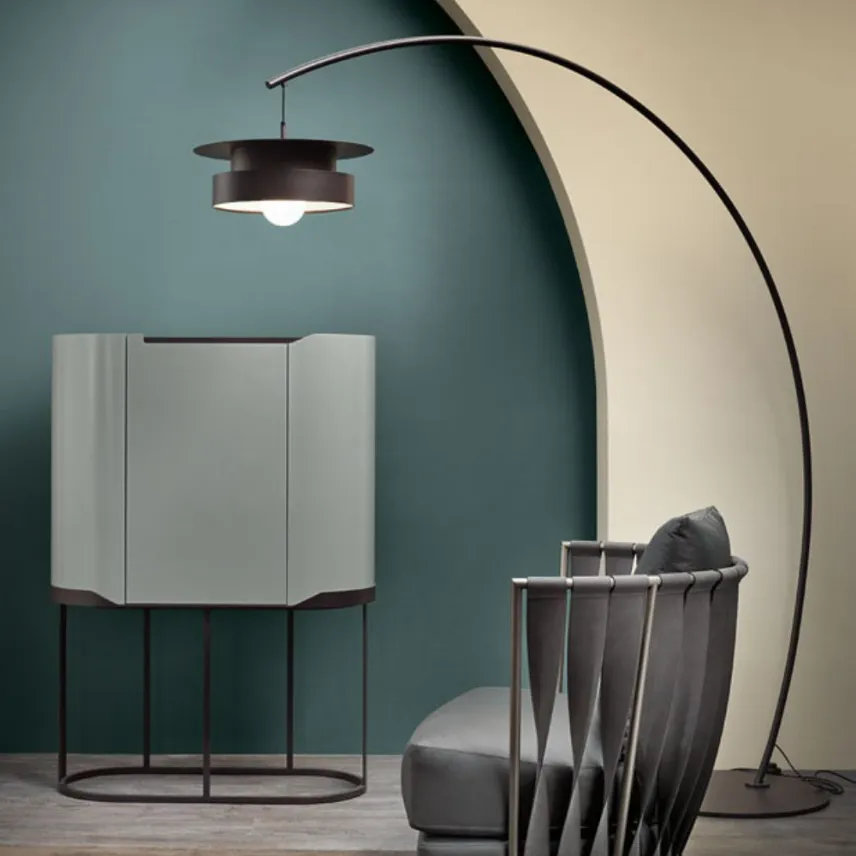 Lampada Circe con stelo arcuato di Cantori