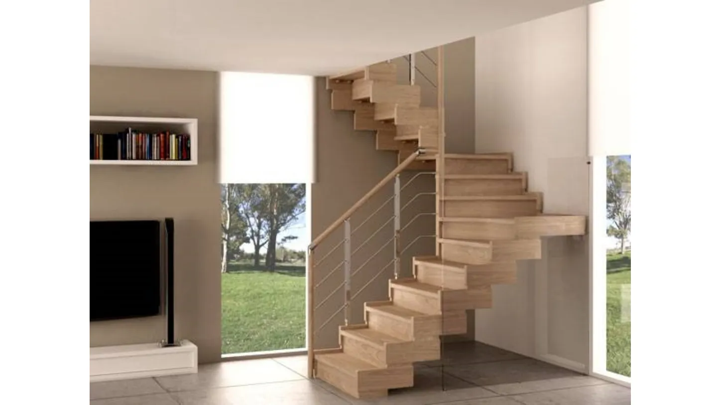 scala a giorno moderna legno chiaro